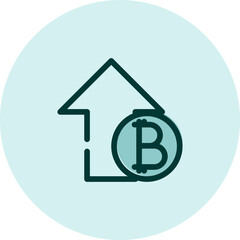 Cryptocurrency increase, illustration, vector on a white background.