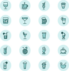 Refreshing drinks, illustration, vector on a white background.