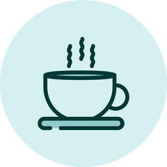Cup of hot coffee, illustration, vector on a white background.