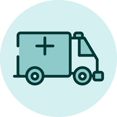 Emergency ambulance vehicle, illustration, vector on a white background.