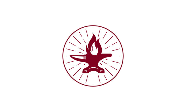 anvil and fire logo