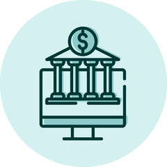 Financial online banking, illustration, vector on a white background.