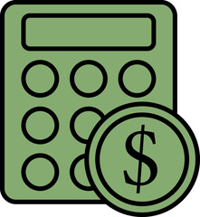 Finance calculations, illustration, vector on a white background.