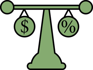 Finance scale, illustration, vector on a white background.