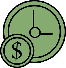 Finance time management, illustration, vector on a white background.
