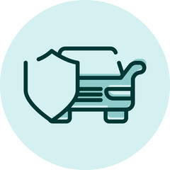 Financial car insurance, illustration, vector on a white background.