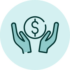 Money savings, illustration, vector on a white background.