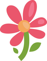 Pink delicate flower, illustration, vector on a white background.