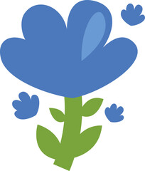 Blue spring flower, illustration, vector on a white background.