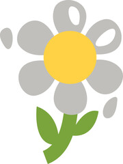 White camomile flower, illustration, vector on a white background.