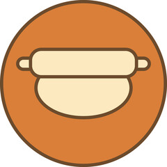 Homemade rolling pin, illustration, vector on a white background.