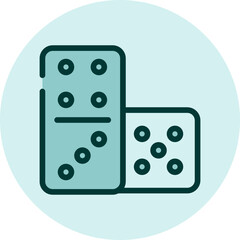 Domino games, illustration, vector on a white background.