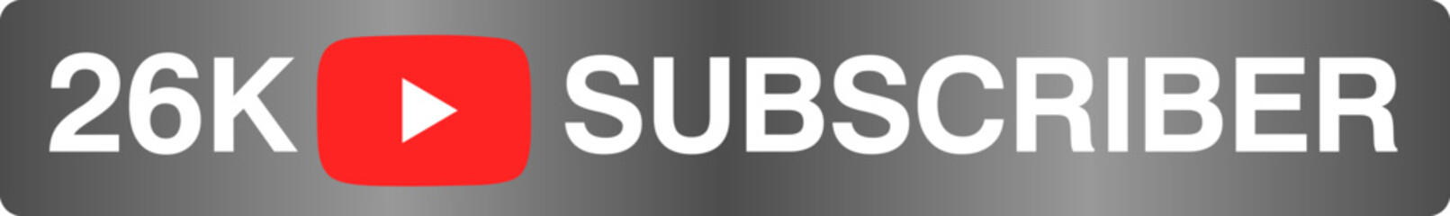 26k subscriber celebration red silver banner art vector illustration