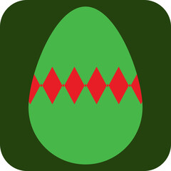 Green easter egg, illustration, vector on a white background.