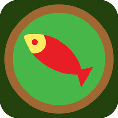 Easter fish dinner, illustration, vector on a white background.