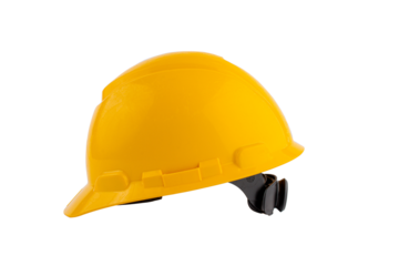 yellow safety helmet isolated on transparent background