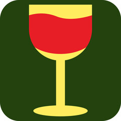Easter glass of wine, illustration, vector on a white background.