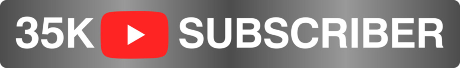 35k subscriber celebration red silver banner art vector illustration