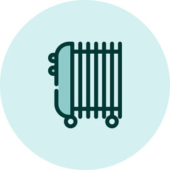 Household electronics heater, illustration, vector on a white background.