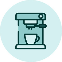 Household electronics coffee maker, illustration, vector on a white background.