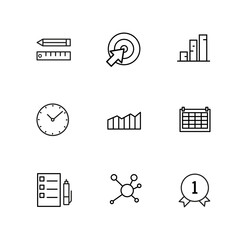 business icon line vector set 