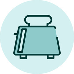 Household electronics kitchen toaster, illustration, vector on a white background.