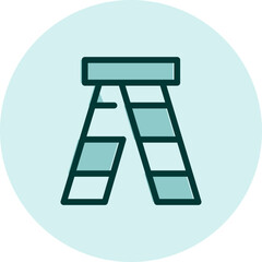 Ladder tool, illustration, vector on a white background.