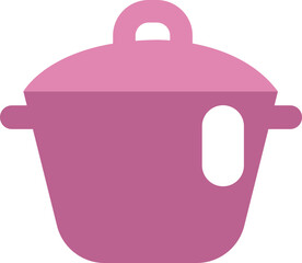 Pink kitchen pot, illustration, vector on a white background.
