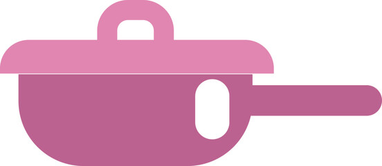 Obraz premium Pink kitchen pan, illustration, vector on a white background.
