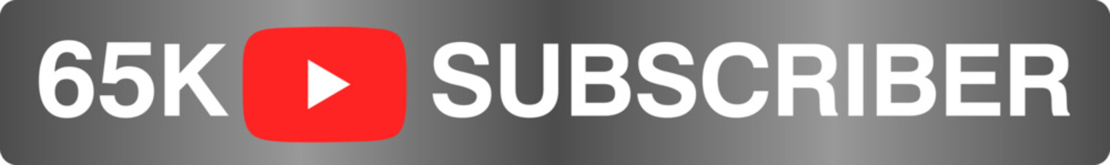 65k subscriber celebration red silver banner art vector illustration