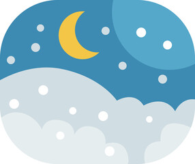 Snow landscape, illustration, vector on a white background.