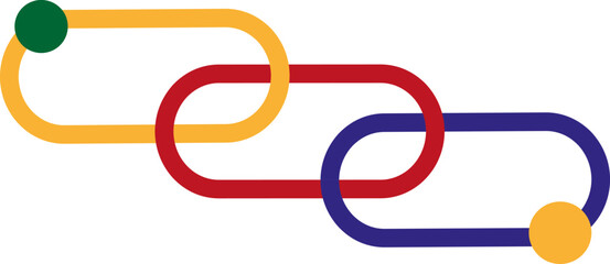 Three horizontal figures logo, illustration, vector on a white background.