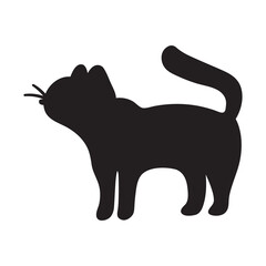 Cat. Silhouette. Icon. Black color. Vector illustration.