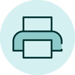 Printing machine, illustration, vector on a white background.