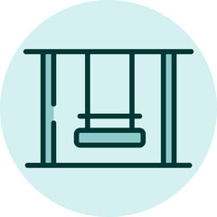 Naklejka premium Park swing, illustration, vector on a white background.