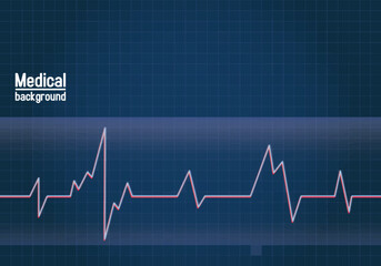 medical background with pulse Heart in illustration and vector