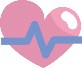 Medical heart beat, illustration, vector on a white background.