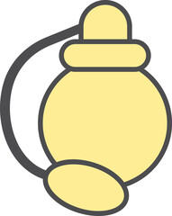 Parfume bottle with pump, illustration, vector on a white background.