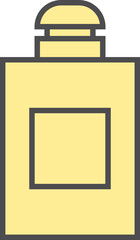 Square bottle of parfume, illustration, vector on a white background.