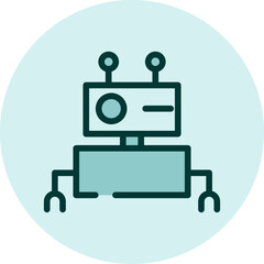 Robotic science, illustration, vector on a white background.