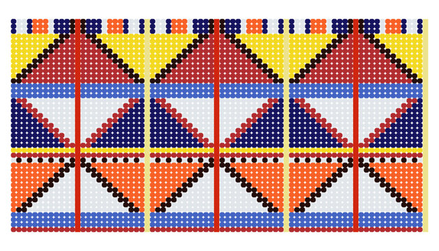 Bead african ornament. Maasai ethnic background. Tribal vector seamless pattern.