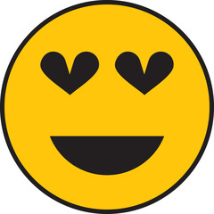 Obraz premium Smiley in love, illustration, vector on a white background.