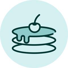 Sweet pancake, illustration, vector on a white background.