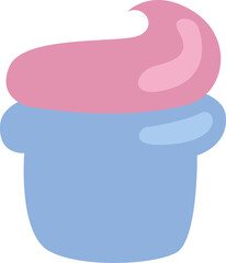 Homemade cupcake, illustration, vector on a white background.