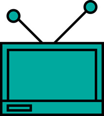 Technology device television, illustration, vector on a white background.