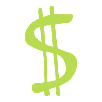 recommend clip art: Dollar sign currency symbol for business and finance hand drawn illustration