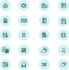 Web icon set, illustration, vector on a white background.