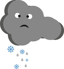 Snow with rain, illustration, vector on a white background.