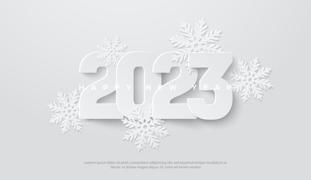 2023 happy new year on white