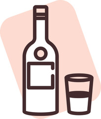 Alcohole icon, illustration, vector on a white background.